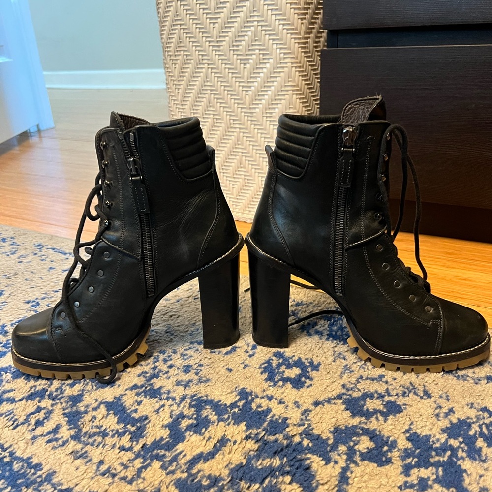 Barbara Bui lace up combat boots heel size 38